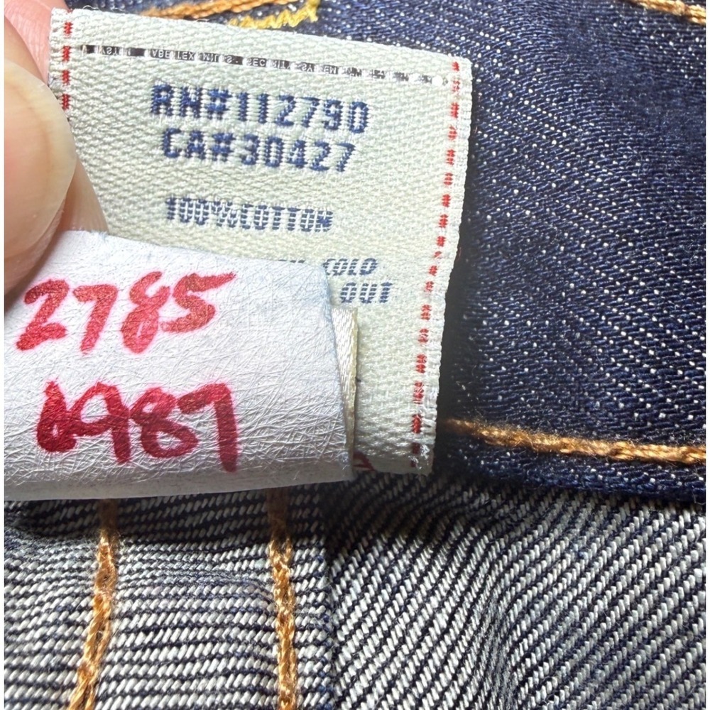 True Religion Bobby Jeans Mens 32 Dark Wash Straight Leg Horseshoe Stitching - Picture 9 of 13